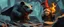 Placeholder: fire drop bear gnome goblin rock priest, fish eye lense