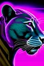 Placeholder: Synthwave panther in monochrome