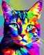 Placeholder: Cat in WPAP Pop art psychedelic painting color art