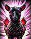 Placeholder: Comic book art style black lamb with red eyes, contrasting green meadow, cartoonist, digital portrait, dark fantasy, black iridescent skin, holographic, shiny, PVC texture, wet look, anime, gothic