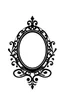 Placeholder: silhouette of a thick black ornamental oval picture frame, black on white vector