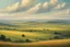 Placeholder: the plains and hills in summer. like oil painting