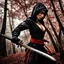 Placeholder: Behold the powerful alluring and pretty ninja woman, her body adorned with the traditional ninja costume and a katana, HDR, beautifully shot, hyperrealistic, sharp focus, 64 megapixels, perfect composition, high contrast, cinematic, atmospheric, moody