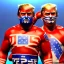 Placeholder: Realistic image of Donald trump wrestler, Mexican wrestling style, eyes mask, red and blue breeches, glow confederate flag dress, suspenders, retro style, 80s, vibrant color, highly detailed, sky background, concept art, unreal engine 5, god rays, ray tracing, RTX, lumen lighting, ultra detail, volumetric lighting, 3d, finely drawn, high definition, high resolution.