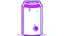 Placeholder: 90s sticker of a fizzy grape soda can on a white background, no shadow, pastel, lofi, cute, aesthetic