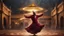 Placeholder: Hyper Realistic photographic-view of a Sufi Whirling with Golden & Maroon Islamic Sufi Rustic Grungy Background with thunderstorm at heavy rainy night outside an ancient Islamic architectural building with golden-sparkles-whirling showing dramatic & cinematic ambiance.