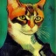 Placeholder: Portrait of a cat by Van Gogh