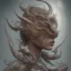 Placeholder: sango fantasy, fantasy magic, intricate, sharp focus, illustration, highly detailed, digital painting, concept art, matte, artgerm and paul lewin and kehinde wiley, masterpiece sexy lips Asian afro lips black African lady body mermaid Dragon head silver bright rain lady outer space mermaid pretty skull head