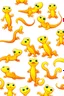 Placeholder: Lots of little tiny cute cartoon newts