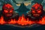 Placeholder: Lava lakes with angry masks