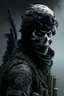 Placeholder: A soldier in the game modern warfare, he wears a solid black skull helmet that covers his face. He is a sniper, but can also run point. His call sign is Wraith.