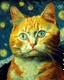 Placeholder: Portrait of a cat by Van Gogh