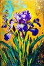 Placeholder: ideal image optimization, the best lush big Siberian Iris flower result, Create stunning summer flowers art combining Gustav Klimt's intricate style with Pierre-Auguste Renoir's vibrant brushstrokes. Use alcohol ink splatter for dynamic elements. Aim for hyper-detailed super realism in 8K, with bright neon colors and gold accents,with glitters, capturing a radiant summer day. Add an Art Nouveau aesthetic to enhance elegance and sophistication of this award-winning Masterpiece seamless pattern