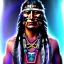 Placeholder: native American chief, cyberpunk setting