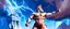 Placeholder: Detailed and realistic illustration of Greek god Zeus holding lightning in front of him Vintage style illustration. Red lightning. Ultra high resolution, realism, muscular, low fat percentage, blue clouds in the background, statue like, temple on the background, mount olympus on the background, lightning stricking on the background, Realistic men, no disformations