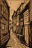 Placeholder: german expressionism inpired alley inn cardboard