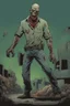 Placeholder: zombie, portrait, comic book, full body, standing, mean, illustration, lloking sideways