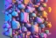 Placeholder: 3D colorful geometric installation, simplistic, studio lighting, C4D, 16k, Behance, Artstation, centered, top down camera, vibrant