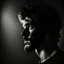 Placeholder: a shadowy photo of a young white male with scruffy facial hair looking to the side but he's a great distance, really far away from the photographer