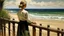 Placeholder: pintura de una mujer mirando a una playa desde una valla, Inspirado por Ruth Orkin, mujer en la playa, En el marside, con vistas a la playa, inspirada en Art Frahm, inspired by Max Liebermann, inspirado en Walter Beach Humphrey, chica en la playa, escena de playa, en una playa soleada, Inspirado en Jan de Bray, En el mar