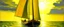 Placeholder: A yellow shining light yacht painted by Georges Seurat