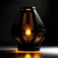 Placeholder: Mechanic light lamp that inspired form by architecture Vessel, honeycomb design, sleek and modern design , black and orange color scheme