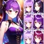 Placeholder: Clear focus, 8k, cat girl, high quality, detailed, purple hair, red eyes, beautiful lighting, vibrant colors, idol