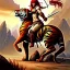 Placeholder: ultra detailed portrait of beautiful Red Sonja riding a Great tiger ,wearing plate armor, extremely detailed digital painting, in the style of A.J. Manzanedo and Robert Howard and Earl Norem and fenghua zhong and ruan jia and jeremy lipking and peter mohrbacher, mystical colors, rim light, beautiful lighting, 8 k, stunning scene, raytracing, octane, trending on artstation