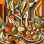 Placeholder: picasso cubism still life browns