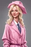 Placeholder: Een dom blondje die haar dokterdiploma heeft gekregen dankzij CHATGPT. Straalt domheid uit. Haar graduation outfit is volledig roze. Karikaturaal, carnavalesk, er zijn dokterattributen, denk legally blind en greys anantomy Dokter moet duidelijk zijn. Ze is lelijk, veel koninklijker, grootser