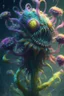 Placeholder: Slimy clown flower creature alien,FHD, detailed matte painting, deep color, fantastical, intricate detail, splash screen, complementary colors, fantasy concept art, 32k resolution trending on Artstation Unreal Engine 5