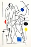 Placeholder: Reprezentare grafica moderna figurativa cu simboluri ,minimal art similar cu desenele lui Picasso , a unui desen facut de un autist , reprezentand statuia uncantaret la trompeta, în stilul combinat acuarelei umede a lui Joan Miro si cu filigran lineart minimal a lui Jean Cocteau cu Paleta de culori impresionista cu culori putine si tari. Fond alb si linii color subtiri si paralele, cu umbre de lumina cu hasuri incrucisate