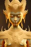 Placeholder: statue 3D Girl gold, Thai pattern, Thai dress, detailed pattern, pattern, template, prototype, weaving gold 4k golden face wing golden eyes