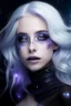 Placeholder: Galactic beautiful woman empress sky deep violet eyed whitehaired