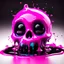 Placeholder: ((gooey melting skull)), pixar animation style, fluid form, ((dripping)) bubblegum pink, adorable and cute, photorealistic cg, 3D concept art, vibrant colours, black colour background, playful, soft smooth lighting, white cartoon eyes, highly detailed, stylised and expressive, sharp, wildly imaginative, skottie young, bold, colourful, neon graffiti, bizarre pop surrealism, rainbow coloured sprinkles, glazed marshmallows, glowing, chocolate toppings, smooth texture, cgsociety, Maya render,