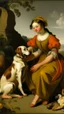 Placeholder: заброшенная русская деревня,лоза вьётся a woman with a child playing with dog gu.позабору,разчаща,botanical,гиперреализм,высокая детализация,высокое качество фото,v.1.3