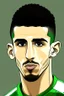 Placeholder: Ryan Ait Nouri Algerian soccer player cartoon 2d