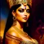 Placeholder: Drawing of beautiful face,busty 'cleopatra',throne,hieroglyphics,balanciaga fashion clothe painting by gaston bussiere, greg rutkowski, yoji shinkawa, yoshitaka amano, tsutomu nihei, donato giancola, tim hildebrandt, oil on canvas, cinematic composition, extreme detail,fit full head inside picture,16k