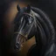 Placeholder: An oil painting of a dark mater horse