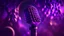 Placeholder: a huge microphone, purple tones, dreamy, psychedelic, 4k, sharp focus