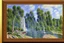 Placeholder: Big epic waterfall, rocks, trees, alfred sisley impressionism painting