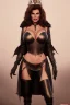 Placeholder: Raquel Welch as evil queen in black leather, leather, busty, cleavage, angry, stern look. character design by cory loftis, fenghua zhong, ryohei hase, ismail inceoglu and ruan jia. unreal engine 5, artistic lighting, highly detailed, photorealistic, fantasy