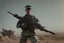 Placeholder: A military man shoots from behind