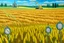 Placeholder: A wheat field with cuckoo clocks painted by Vincent van Gogh