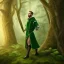 Placeholder: green robed archer in the forest