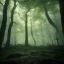 Placeholder: spooky forest, 4k, 8k, highly detailed, cinematic, ultra photorealistic, volumetric lighting, sharp details, mist, trees, depth of field, sun shafts, sunset, wide view