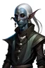 Placeholder: elffe noir de dnd qui est un aventurier misterieux lugubre qui viens des profondeur marine.