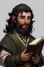 Placeholder: Male Priest halfling dnd5e beard black undercut wavy hair