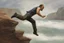 Placeholder: man jumping from the cliff by phil hale