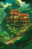 Placeholder: uma mansão na selva, ghibli style